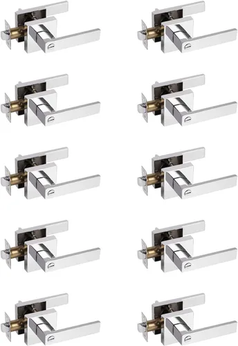 Miniatura 41 de Probrico Paquete de 4 manijas de puerta simuladas en negro mate, manijas interiores que no giran, manijas reversibles resistentes para interiores