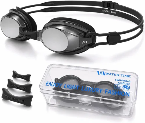 Miniatura 10 de Gafas de natación unisex Swipe para hombres y mujeres, antivaho, tecnología UV, correa doble, sin fugas, gafas de natación Negro y azul