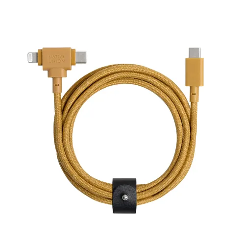 Native Union Cable de correa Duo – Cable de carga universal trenzado ultra fuerte de 5 pies – fabricado con materiales reciclados – Conectores 2 en