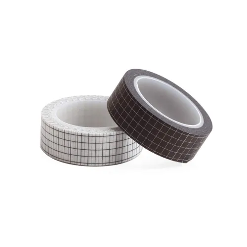 Miniatura 3 de Juego de 7 rollos de cinta Washi de cuadrícula de 32.8 ft, cinta adhesiva de papel adhesivo de 0.591 in de ancho, cinta de papel adhesivo