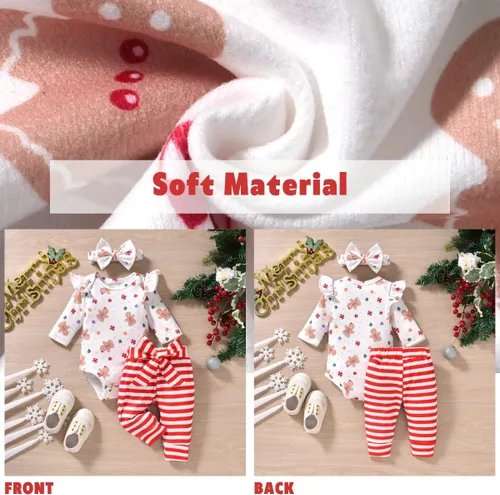 Miniatura 117 de Aalizzwell Conjunto de mameluco acanalado para bebé recién nacido prematuro para otoño e invierno