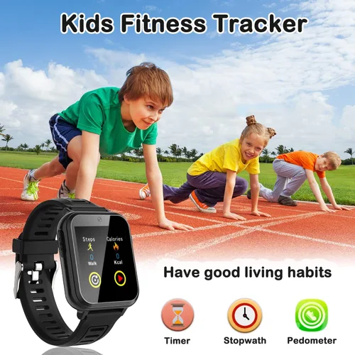Miniatura 7 de Cosjoype - Reloj inteligente de juego para niños de 4 a 12 años, con 24 juegos de rompecabezas, cámara, pantalla táctil HD, reproductor de música