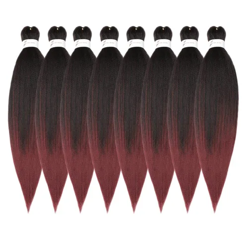 Miniatura 24 de Cabello trenzado preestirado negro natural, cabello largo trenzado de 32 pulgadas, 8 paquetes de extensiones de cabello trenzado profesional