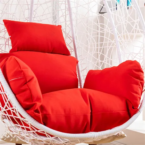 Cojín para silla con columpio, impermeable, suave, para colgar huevos, para patio, con almohada, para interiores y exteriores Rojo