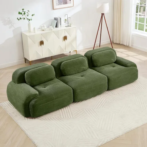 Miniatura 6 de Sofá modular sin hueso comprimido de espuma viscoelástica de 117 pulgadas, sofás seccionales grandes de 3 plazas para sala de estar, sofá modular