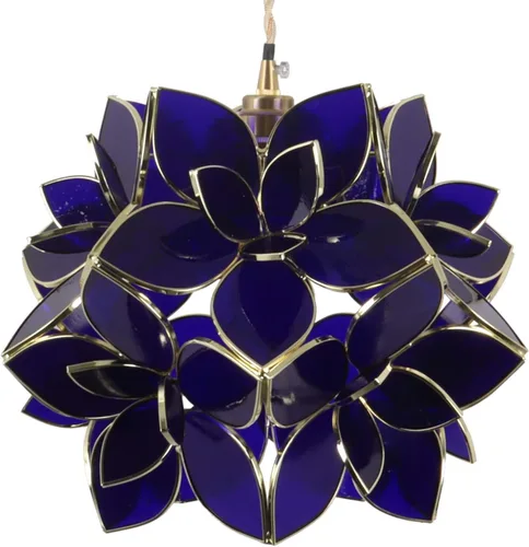 Miniatura 11 de Bieye L10749 - Lámpara colgante de techo de vidrio manchado estilo Tiffany con pantalla de 8 pulgadas de ancho (naranja, 8" flor de cerezo)