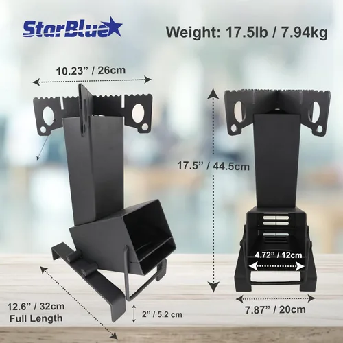 Miniatura 6 de Estufa plegable tipo cohete de StarBlue con bolsa de transporte incluida - Una estufa portátil de leña para acampar con cámara de combustible