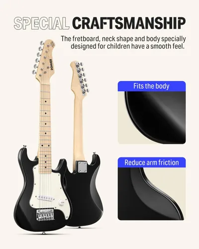 Miniatura 6 de Donner Kit de guitarra eléctrica para niños de 30 pulgadas para principiantes, estilo ST, mini guitarra eléctrica para niños y niñas
