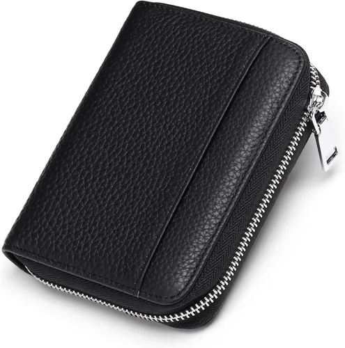 Miniatura 12 de SENDEFN Cartera de cuero para mujer, con bloqueo RFID, pequeñas carteras compactas, titular de la tarjeta de crédito con ventana de identificación
