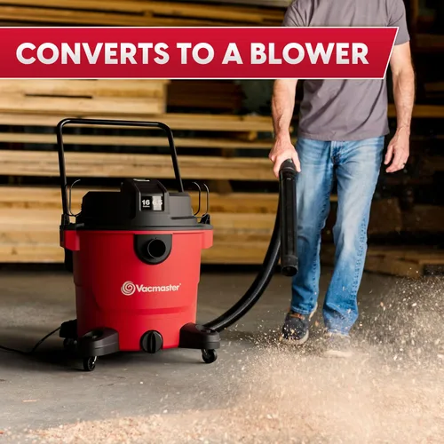 Miniatura 4 de Vacmaster 16-Gallones 6.5 HP Pico† Aspiradora para Seco/Húmedo – VJH1612PF 1101, Rojo