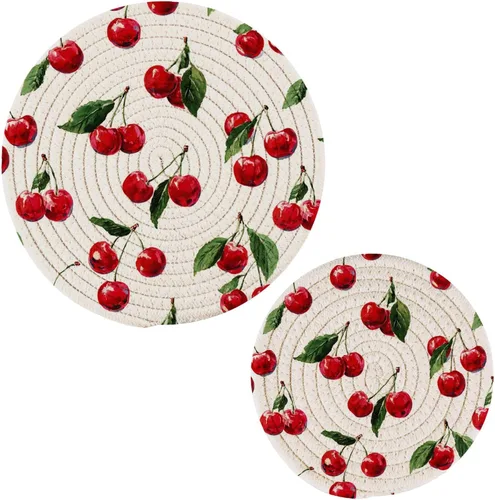 Miniatura 7 de Naanle Juego de salvamanteles de algodón moderno con diseño de estrellas y bandera de Estados Unidos para el 4 de julio, 2 posavasos redondos