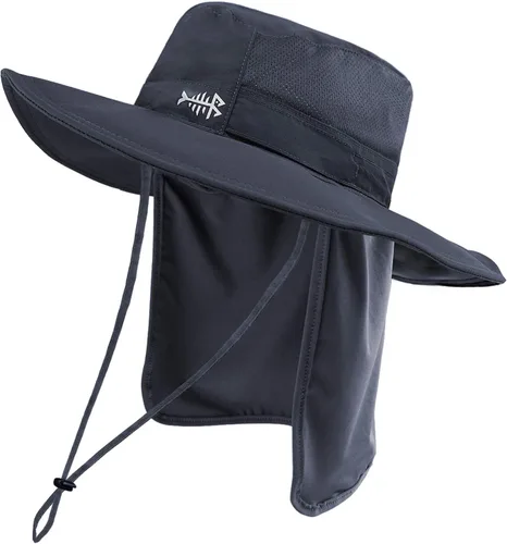 Miniatura 22 de BASSDASH Sombrero de pesca solar UPF 50+ resistente al agua con solapa desmontable para el cuello