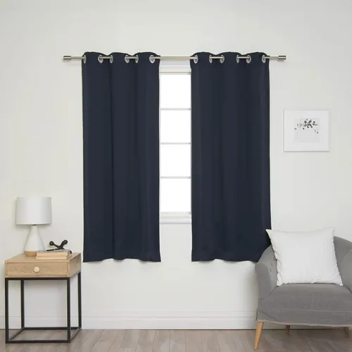 Miniatura 32 de Best Home Fashion Paneles de cortinas opacas con aislamiento térmico de alta calidad para tratamiento de ventanas, para dormitorio, acero inoxidable