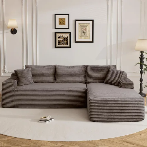 Miniatura 31 de Sofás seccionales de nube deshuesada de 95 pulgadas para sala de estar, cómodo y esponjoso sofá de espuma viscoelástica en forma de L, sofá modular