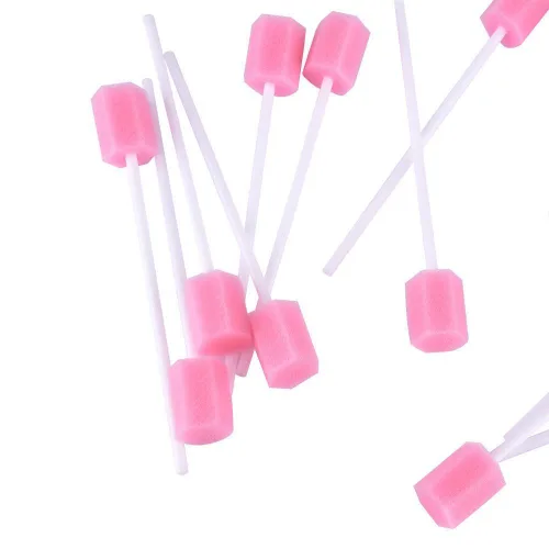 Miniatura 5 de Hisopos de limpieza dental desechables para cuidado bucal Esponja hisopos 100pcs/set (rosa)