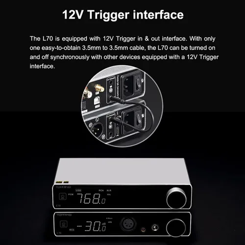 Miniatura 9 de Topping L70 Amplificador de auriculares NFCA completamente equilibrado, 7500 mWx2 amplificador de auriculares HiFi, 4 pines XLR/0.173 in Negro