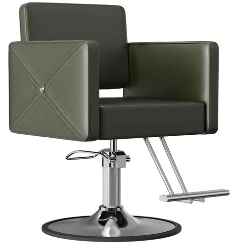 Miniatura 14 de LOUVIXA Sillas de Barbero para Estilista de Cabello, Silla de Salón Hidráulica Ajustable en Altura, Reclinable, Rotación de 360 Grados, Silla