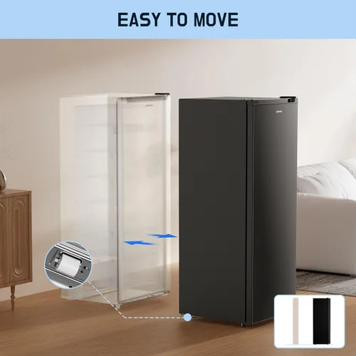 Miniatura 7 de Upstreman - Congelador vertical de 7.0 pies cúbicos, congelador grande de pie color negro con 5 estantes ajustables, refrigerador/congelador