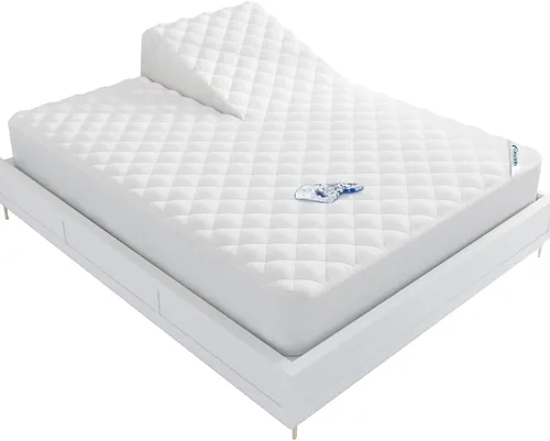 Miniatura 9 de Protector de Colchón Topper Split King para Cama Ajustable, Acolchado, Transpirable, Absorbente, Estilo Sábana Bajera, Lavable a Máquina
