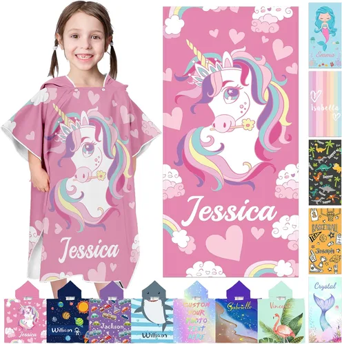 Miniatura 28 de Toallas de playa personalizadas para niños, toallas de playa personalizadas con nombres, regalos personalizados para niños pequeños, niñas