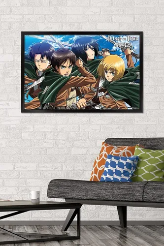 Miniatura 2 de Trends International Póster de pared Ataque a las espadas de los titanes, 22.375 x 34 pulgadas Versión con marco negro