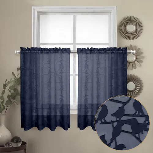 Miniatura 14 de OVZME Anji - 2 paneles de cortinas traslúcidas de gasa marrón de 72 pulgadas de largo para dormitorio, doble bolsillo para barra, tela ligera