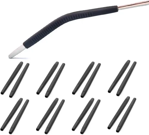 OPUGIT Cojines para los oídos para lentes con punta final, ganchos antideslizantes de silicona para los oídos, tubo de manga, puntas de sien, 8 pares