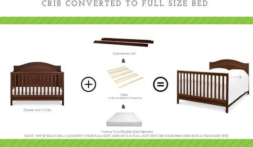 Miniatura 5 de Kit de conversión de tamaño completo Rieles de cama para cunas de Davinci Carter's - (Espresso)