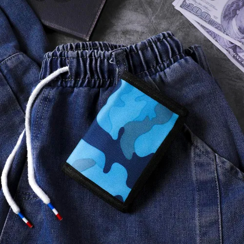 Miniatura 2 de Billetera, carteras de lona para deportes al aire libre para niños, bonita cartera con cremallera para niños, cartera de bolsillo frontal
