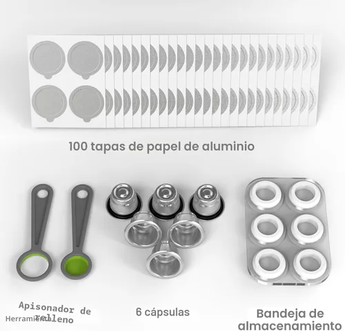 Miniatura 2 de Cápsulas reutilizables para Nespresso OriginalLine – 6 cápsulas de café recargables, tazas de acero inoxidable compatibles con máquina Nespresso