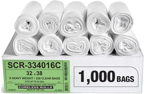 Miniatura 10 de Aluf Plastics - Bolsas de basura de 7-10 galones (paquete comercial de 1000 unidades) - Serie de reducción de fuente, valor de alta densidad