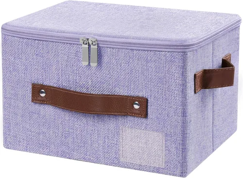Miniatura 26 de Lucky Monet 1 contenedor de almacenamiento con tapas de cremallera de 10 x 8 x 7 pulgadas, cajas de almacenamiento plegables de tela con tapa