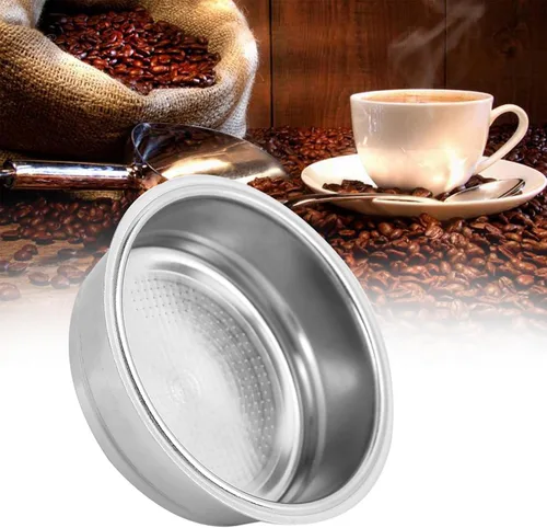 Miniatura 2 de Filtro de café de acero inoxidable, 2.008 in de una sola capa de acero inoxidable para máquina de café, filtro de filtro apto para DeLonghi, filtro
