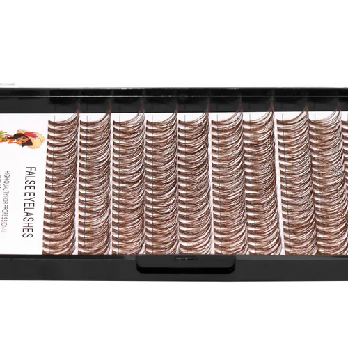 Miniatura 5 de Bandeja grande de 0.39 a 0.78 pulgadas para elegir 20 raíces, extensiones de pestañas de ojos de color marrón, pestañas postizas individuales