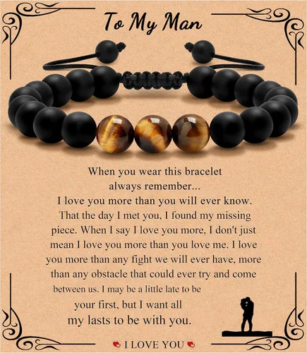 Miniatura 30 de Pulsera de regalos para hombres para papá hijo mi hombre novio marido hermano nieto abuelo papá bonus sobrino tío cumpleaños día del padre