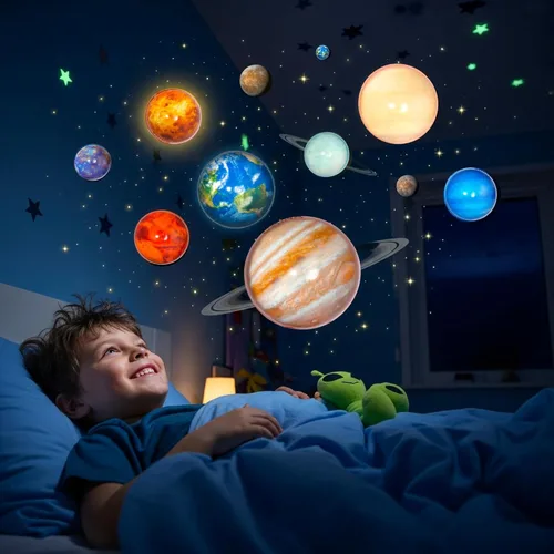 Miniatura 7 de Pllieay 24 bolas hinchables con temática de ocho planetas del sistema solar espacial para recuerdos de fiesta de niños, relleno de bolsa de regalo