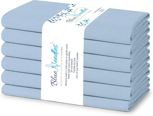 Miniatura 31 de Blue Needles - Juego de 12 servilletas de tela sólidas azul marino 100% algodón, servilletas de cena de 45 x 45 centímetros - Suave, reutilizable