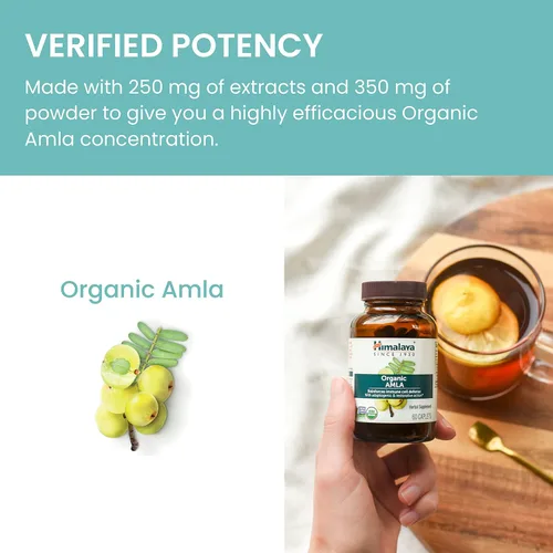 Miniatura 5 de Himalaya Antioxidante natural orgánico Amla para apoyo inmunológico, 60 cápsulas, suministro de 1 mes