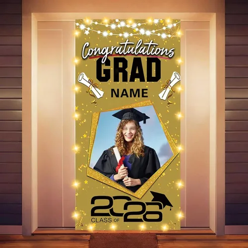 Miniatura 30 de Decoraciones personalizadas para fiestas de graduación 2026 – Cartel de felicitación de graduación grande – Cartel de fondo de graduación