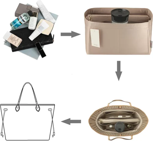 Miniatura 6 de Organizador de bolso para bolsos, organizador de bolso con cremallera, organizador Neverfull, organizador de bolsas para Speedy Neverfull ONTHEGO