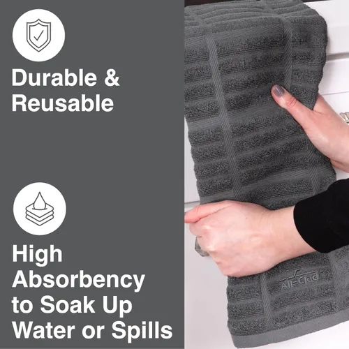 Miniatura 3 de All-Clad Toalla de Cocina Sólida: Altamente Absorbente, Súper Suave de Larga Duración - 100% Algodón, Paño de Cocina de 17"x30" para Limpiar y Secar