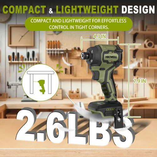 Miniatura 4 de Destornillador de impacto inalámbrico (solo herramienta) compatible con batería Makita de 18 V, hasta 2300 In-lbs sin escobillas Destornillador