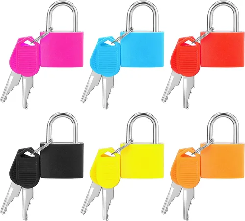 Miniatura 9 de 10 piezas de cerraduras de equipaje con llaves, cerraduras de casillero pequeñas, cerraduras de maleta, cerraduras metálicas con llave para gimnasio