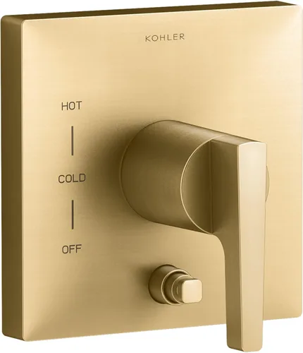 Miniatura 4 de Kohler Honesty - Moldura de válvula con desviador de botón y mango de palanca para válvula de equilibrio de presión Rite-Temp, requiere válvula