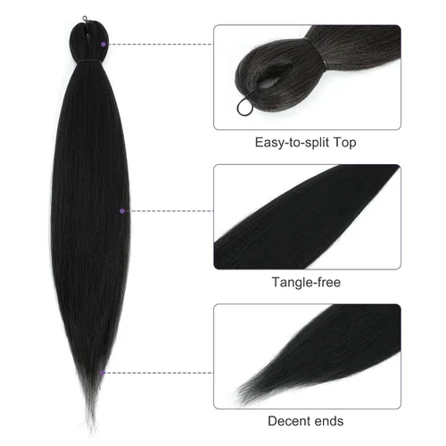 Miniatura 2 de Cabello trenzado preestirado - 12 pulgadas, 8 paquetes, cabello trenzado corto natural negro para trenzas torcidas o en caja, extensiones de cabello