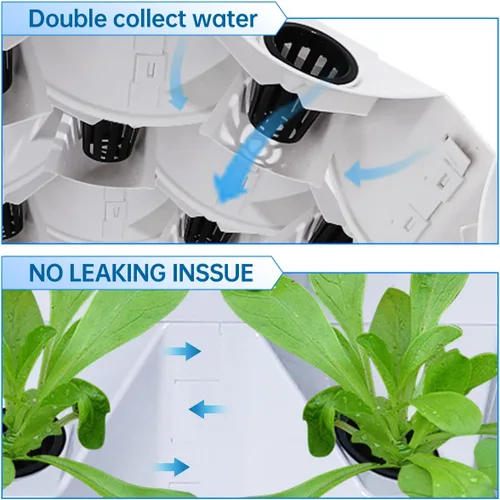 Miniatura 4 de Sistema de cultivo de torre hidropónica, equipo de granja hidropónico para hierbas, frutas y verduras de interior con adaptador de temporizador