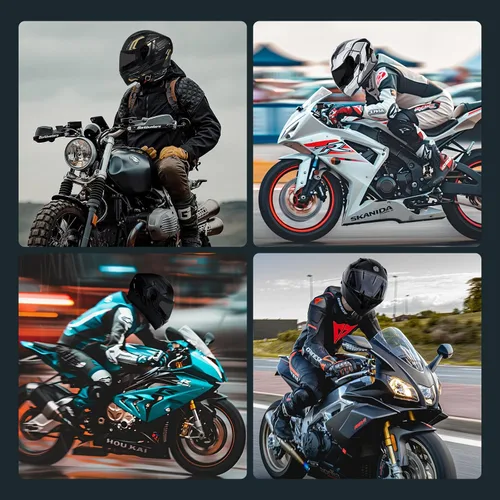 Miniatura 7 de Casco de motocicleta modular con Bluetooth UWILSEE, Casco integral abatible de cara completa con visera doble aprobado por DOT, con altavoces duales