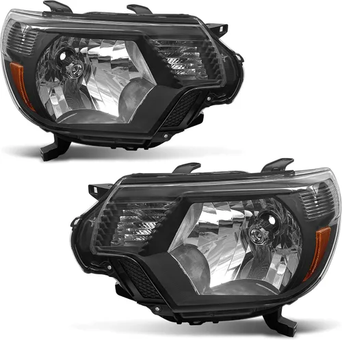 Miniatura 10 de Para Toyota Tacoma 2005-2011 Conjunto de faros delanteros Tacoma Pickup Truck carcasa cromada reflector ámbar reemplazo lado conductor y pasajero