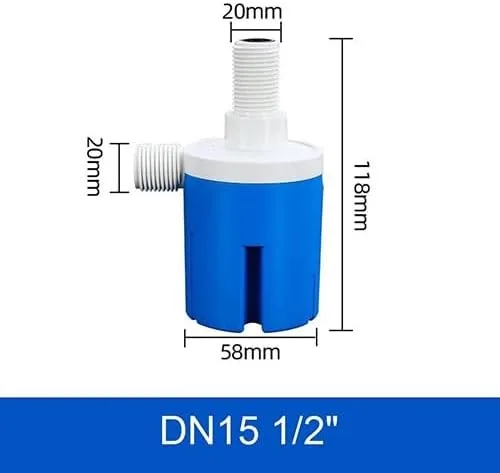 Miniatura 3 de Válvula de control automático de nivel de agua, válvula de bola flotante, 1 pieza de 1/2 "3/4 "1 pulgada instalación interna tanque de agua