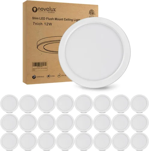 Miniatura 9 de Luces de Techo de 7 Pulgadas Montaje al Ras Ultra Delgadas 0.63'' de Grosor Redondas Planas Lámparas de Techo 5000K Luz de Día LED Luz de Techo
